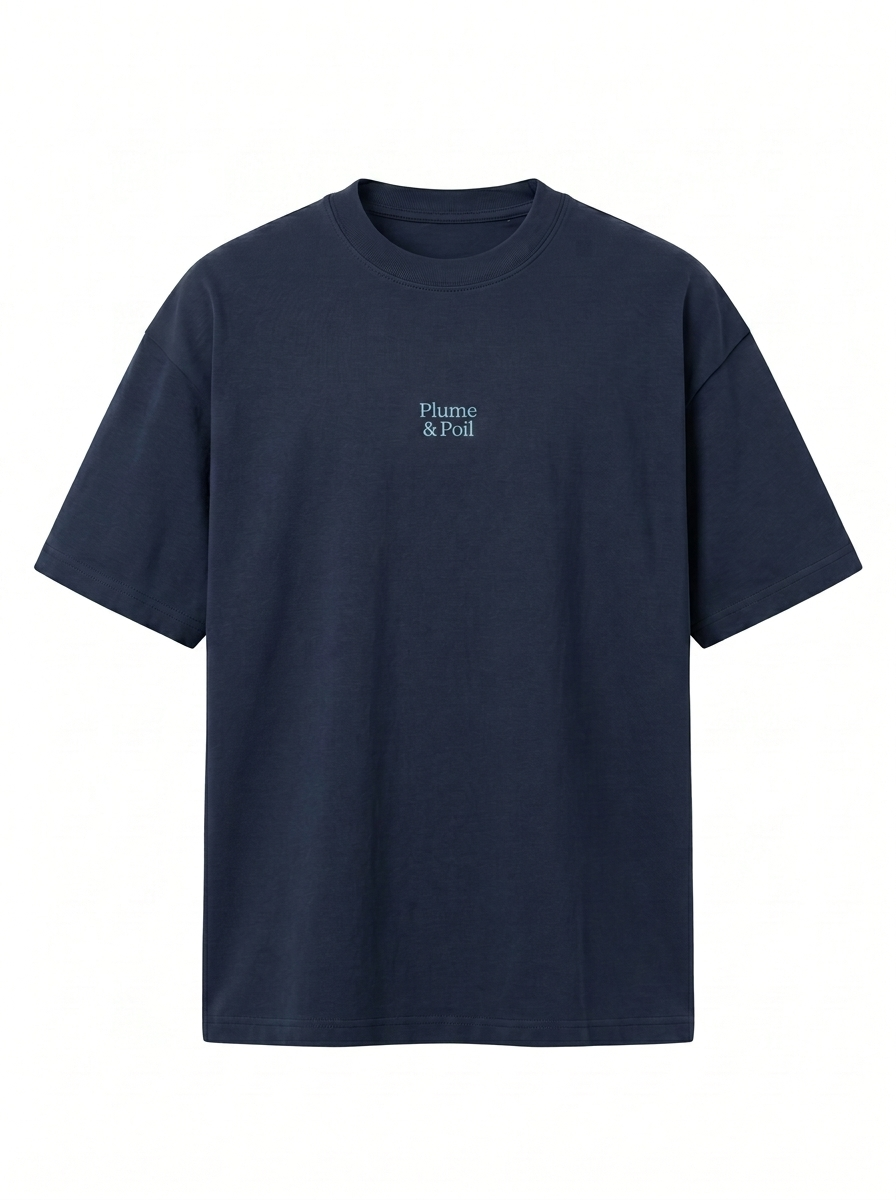 T-Shirt Oversize Navy "Clin d'œil"